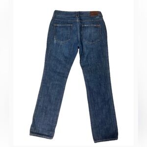 Express Blue Straight Leg Denim Jeans  Stretch Light distress Size 4 Small